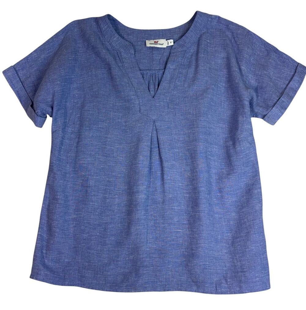 VINEYARD VINES COASTAL V-NECK SHORT SLEEVE SHIRT SIZE 6